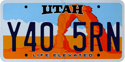 UT license plate Y405RN