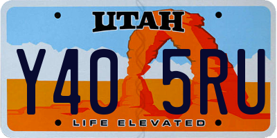 UT license plate Y405RU