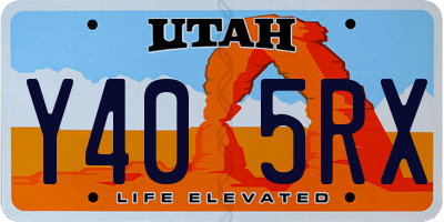 UT license plate Y405RX