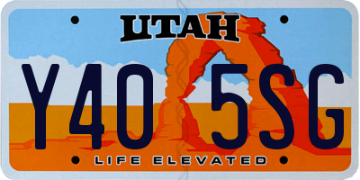 UT license plate Y405SG