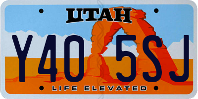 UT license plate Y405SJ