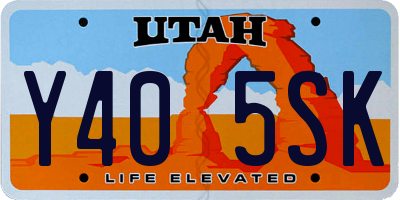 UT license plate Y405SK
