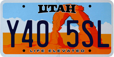 UT license plate Y405SL