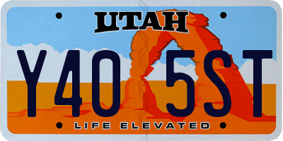 UT license plate Y405ST