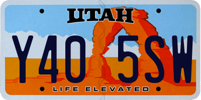 UT license plate Y405SW