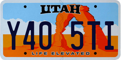 UT license plate Y405TI
