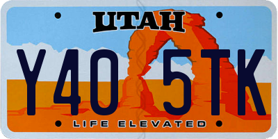 UT license plate Y405TK