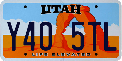 UT license plate Y405TL