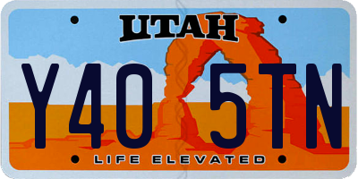 UT license plate Y405TN