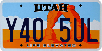 UT license plate Y405UL