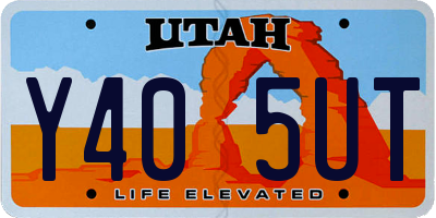 UT license plate Y405UT