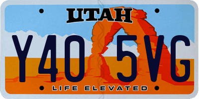 UT license plate Y405VG