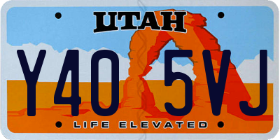 UT license plate Y405VJ