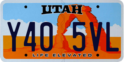 UT license plate Y405VL