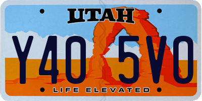 UT license plate Y405VO