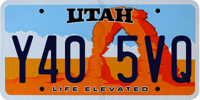 UT license plate Y405VQ