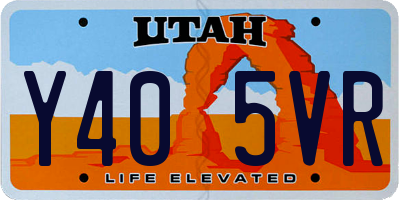 UT license plate Y405VR