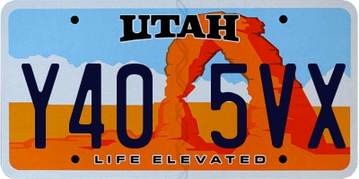 UT license plate Y405VX