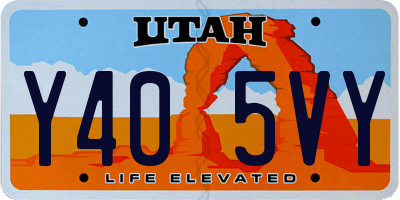 UT license plate Y405VY