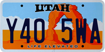 UT license plate Y405WA