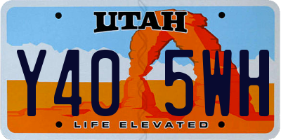 UT license plate Y405WH