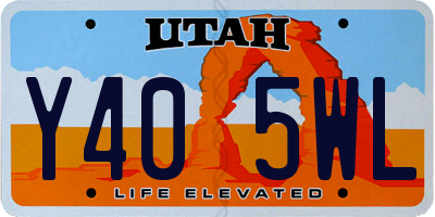 UT license plate Y405WL