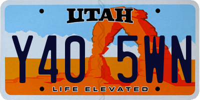 UT license plate Y405WN