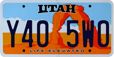 UT license plate Y405WO