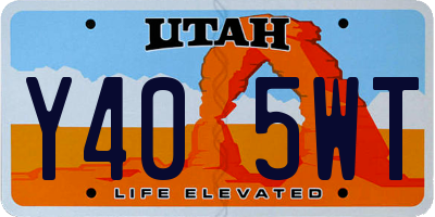 UT license plate Y405WT