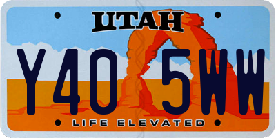 UT license plate Y405WW