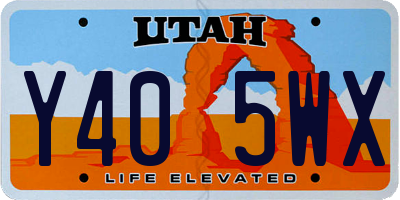 UT license plate Y405WX
