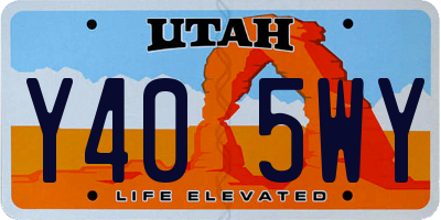UT license plate Y405WY