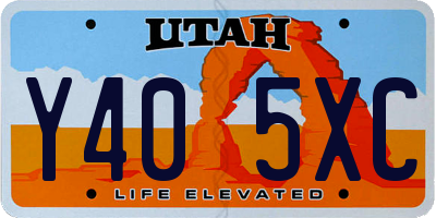 UT license plate Y405XC