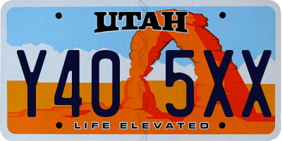UT license plate Y405XX
