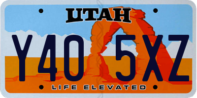 UT license plate Y405XZ