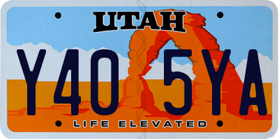 UT license plate Y405YA