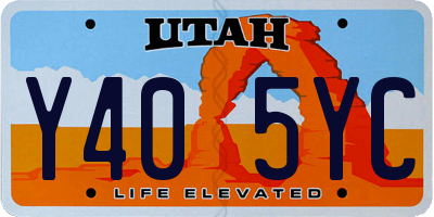 UT license plate Y405YC