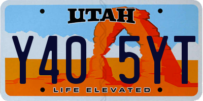 UT license plate Y405YT