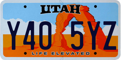 UT license plate Y405YZ