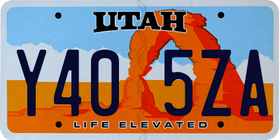 UT license plate Y405ZA