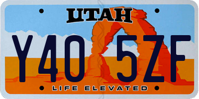 UT license plate Y405ZF