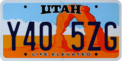 UT license plate Y405ZG