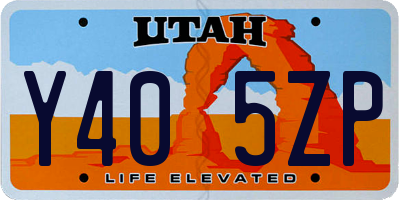 UT license plate Y405ZP