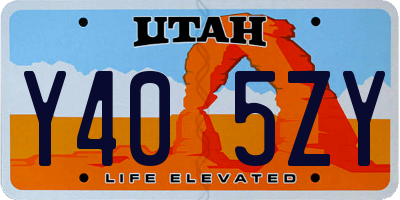 UT license plate Y405ZY