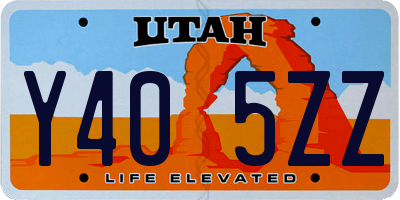 UT license plate Y405ZZ