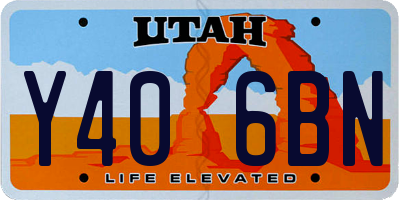 UT license plate Y406BN