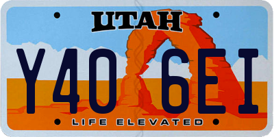 UT license plate Y406EI