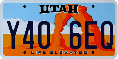 UT license plate Y406EQ