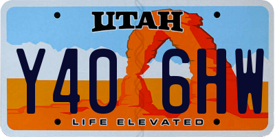 UT license plate Y406HW