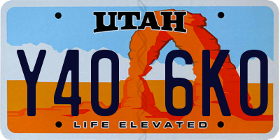 UT license plate Y406KO
